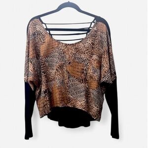 Audrey Ann Leopard Print Top with Black Accents L